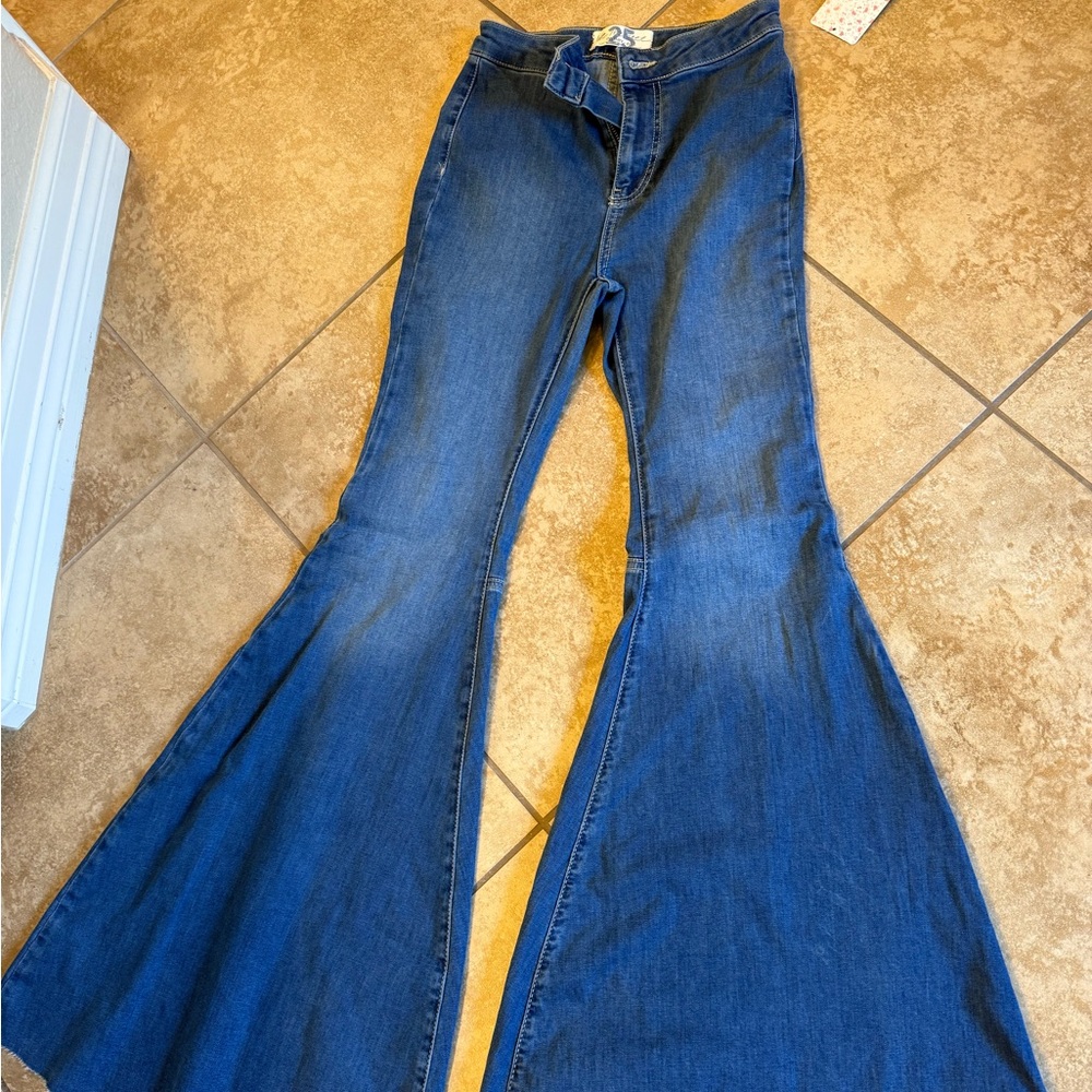 Free People Women's Blue Flared Jeans